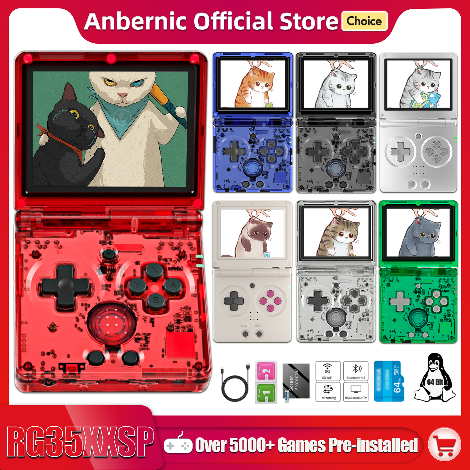 Retro Gaming Best Console - ANBERNIC NEW RG35XXSP Flip Handheld Game