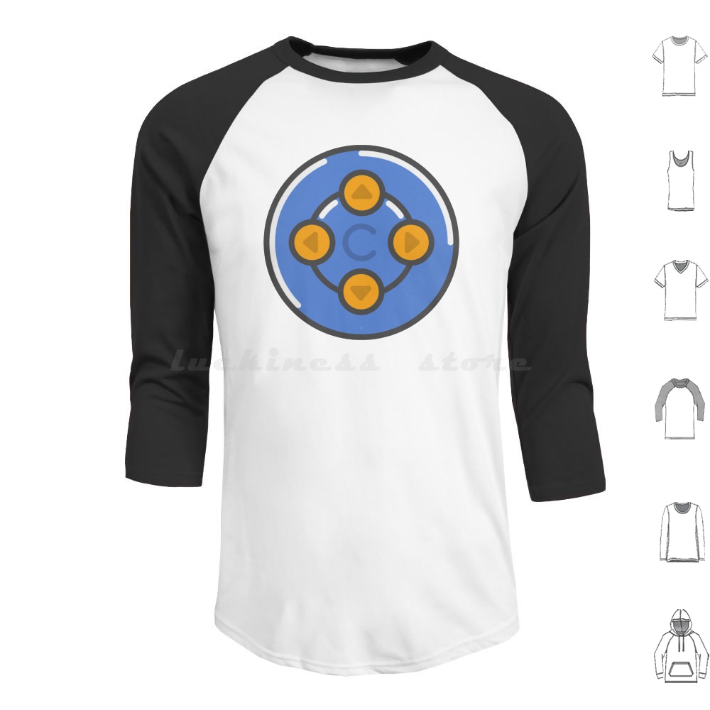 Retro Gaming Icons - N64 Controller Icon Hoodie Cotton Long
