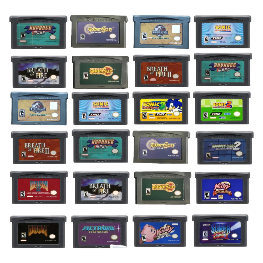 Retro Gaming Gif - Classic GBA Game Cartridge Kirby Wars