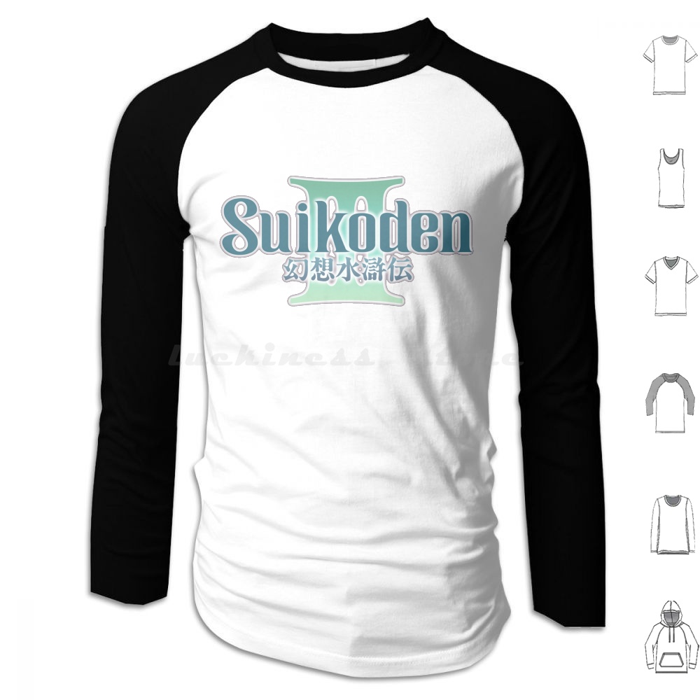Retro Gaming Logo - Suikoden 3 Logo Hoodies Long Sleeve