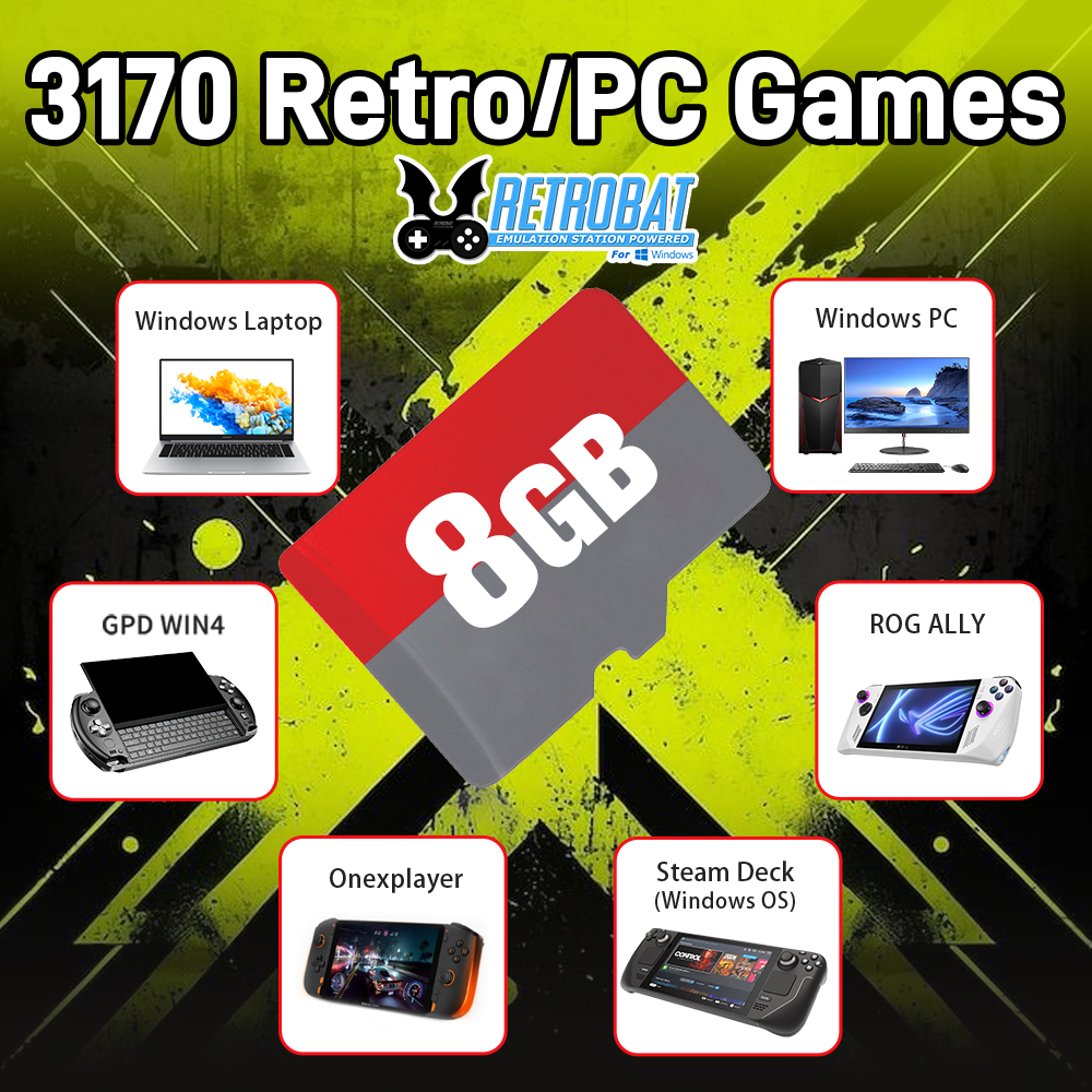 Retro Gaming Best Console - 8GB Game TF Card with 3170