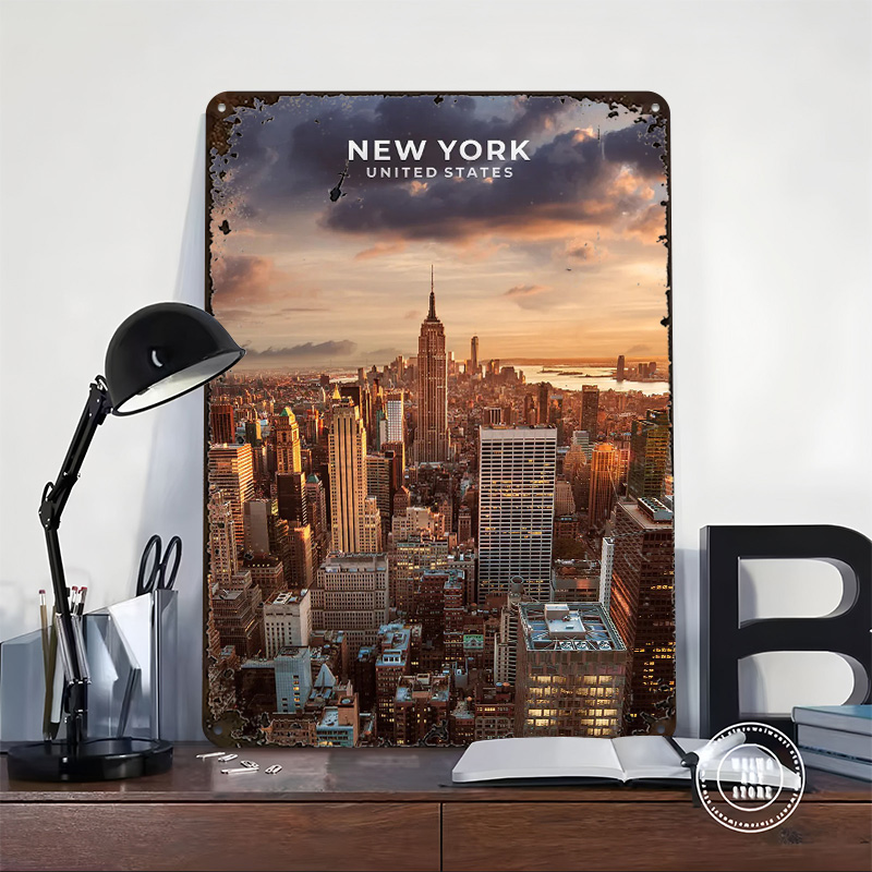 New York Metal Poster Metal Si - Retro Gaming York ulasan dan harga