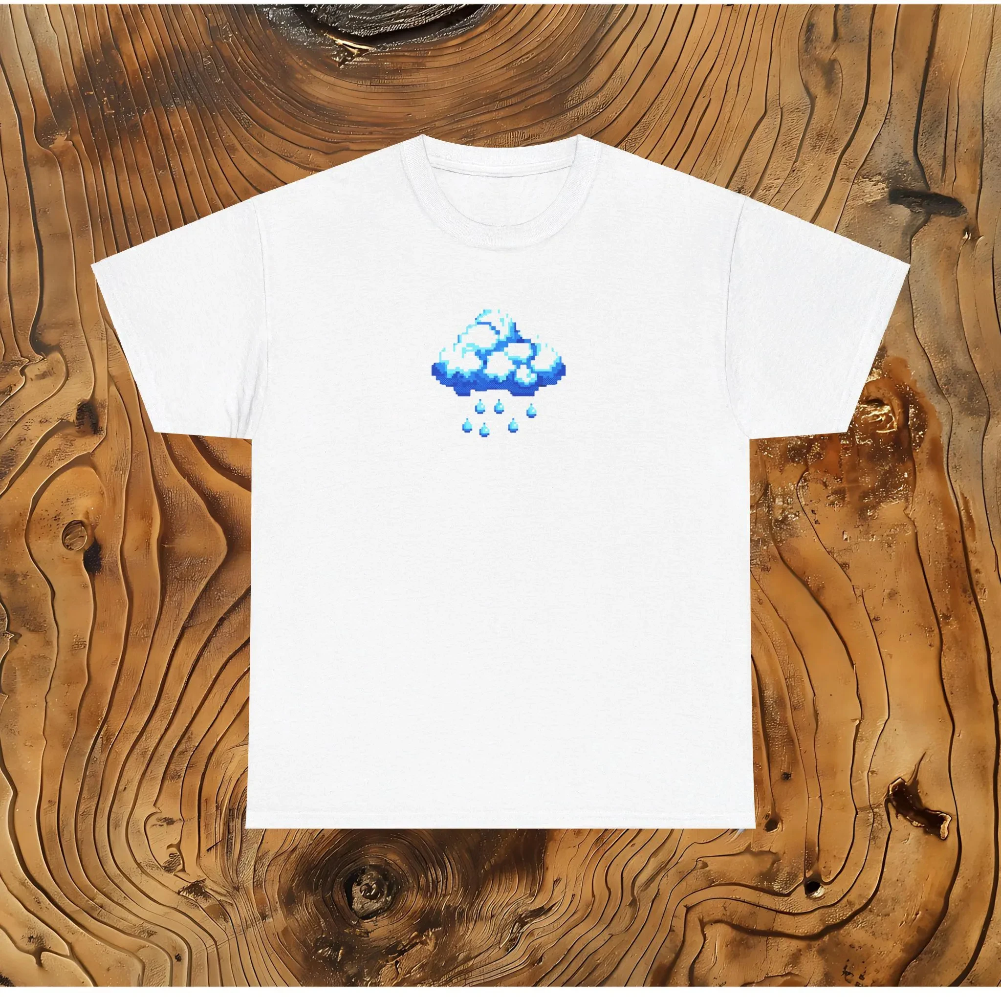 Pixel Art Cloud Rain T-Shirt R - Retro Gaming Icons ulasan dan harga
