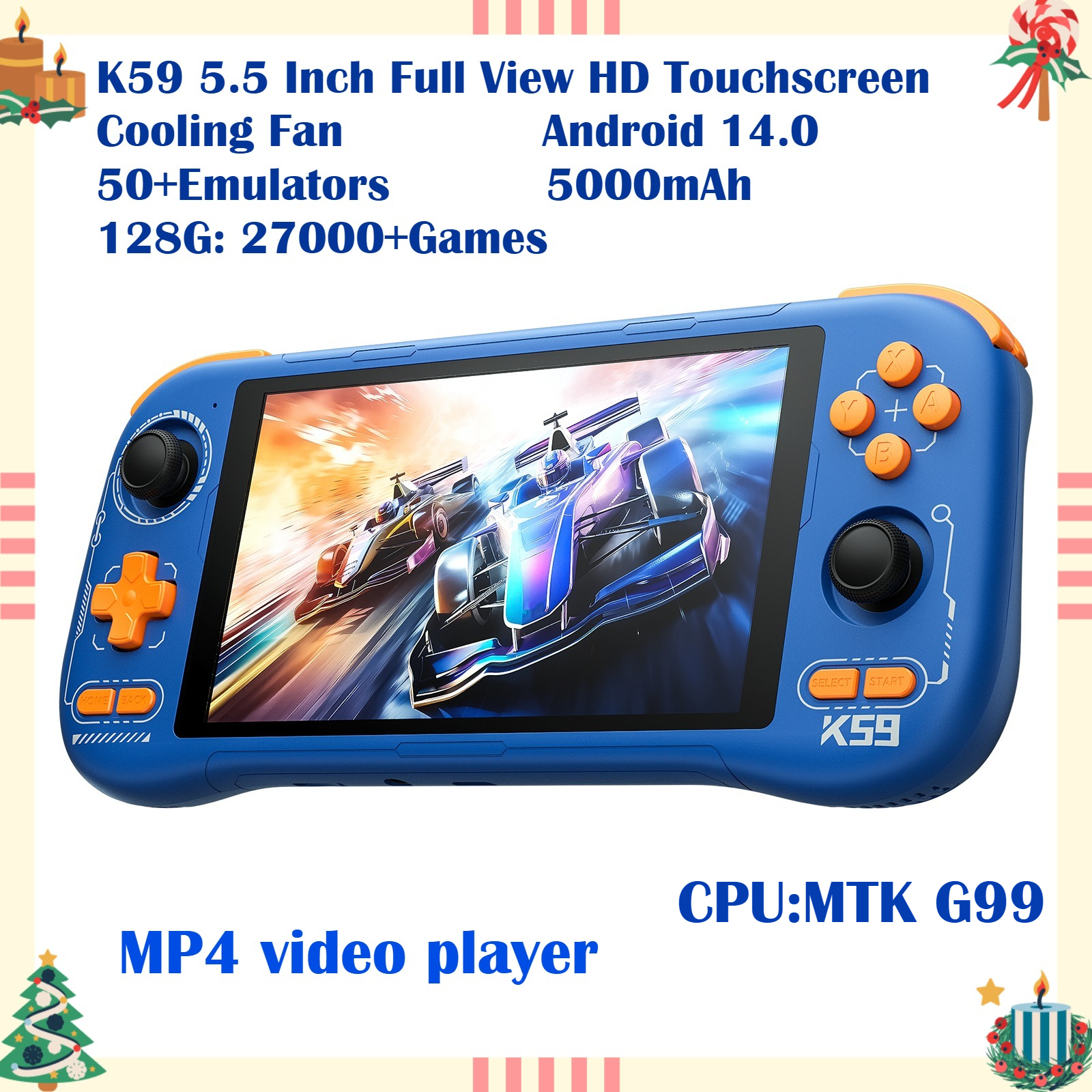 K59 Pro Android 14 Handheld Ga - Retro Gaming Qss ulasan dan harga
