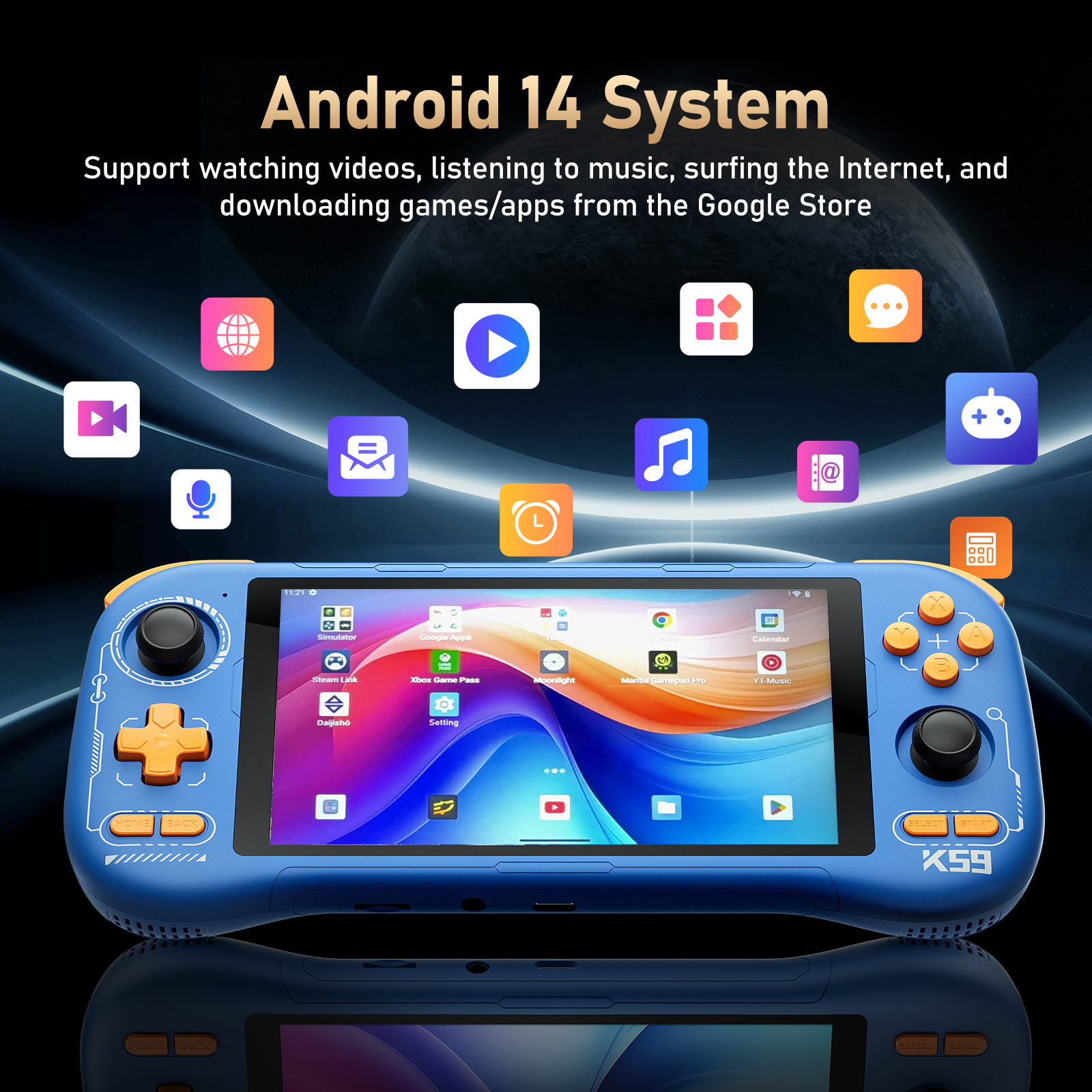 K59 Pro Android 14 Handheld Ga - Retro Gaming Qss ulasan dan harga