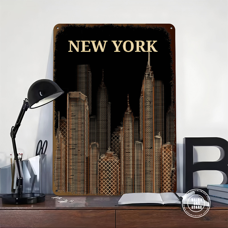 New York City Skyline Tin Post - Retro Gaming York ulasan dan harga