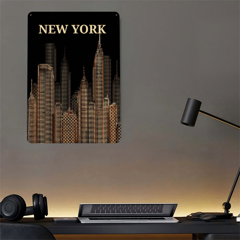 New York City Skyline Tin Post - Retro Gaming York ulasan dan harga