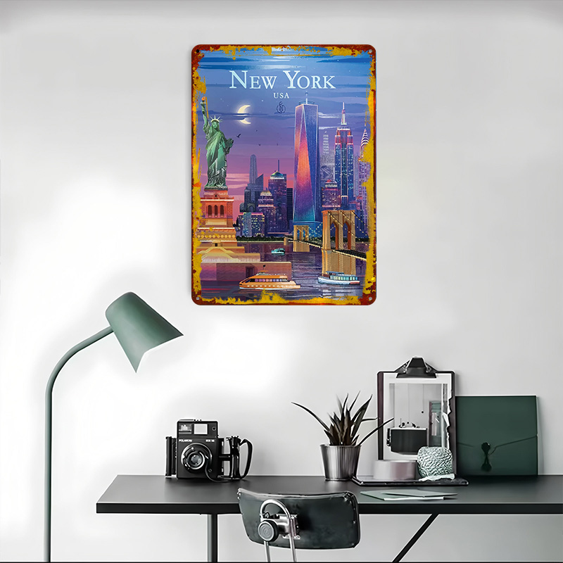 New York City Skyline Tin Post - Retro Gaming York ulasan dan harga