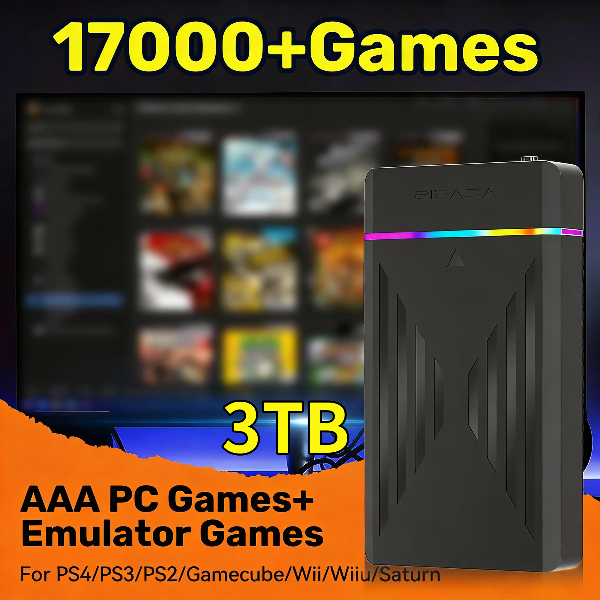 Portable 3TB Gaming HDD Video  - Retro Gaming Devices ulasan dan harga
