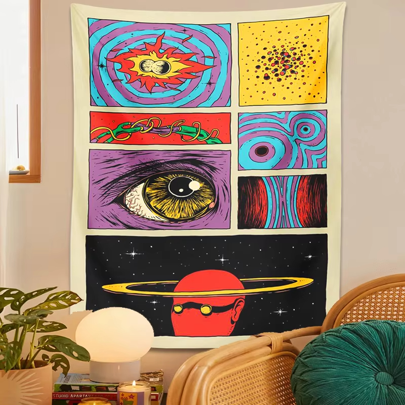 Retro Pop Psychedelic Tapestry - Retro Gaming Universe ulasan dan harga