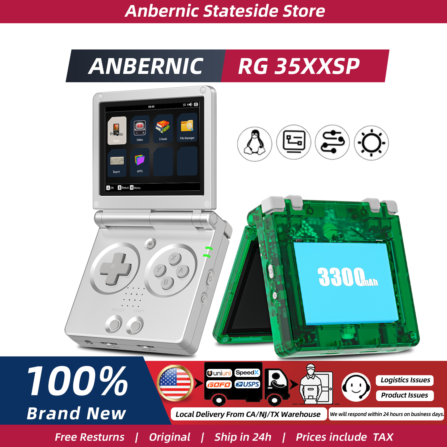 ANBERNIC RG35XXSP FILP 3.5 Inc - Retro Gaming Years ulasan dan harga