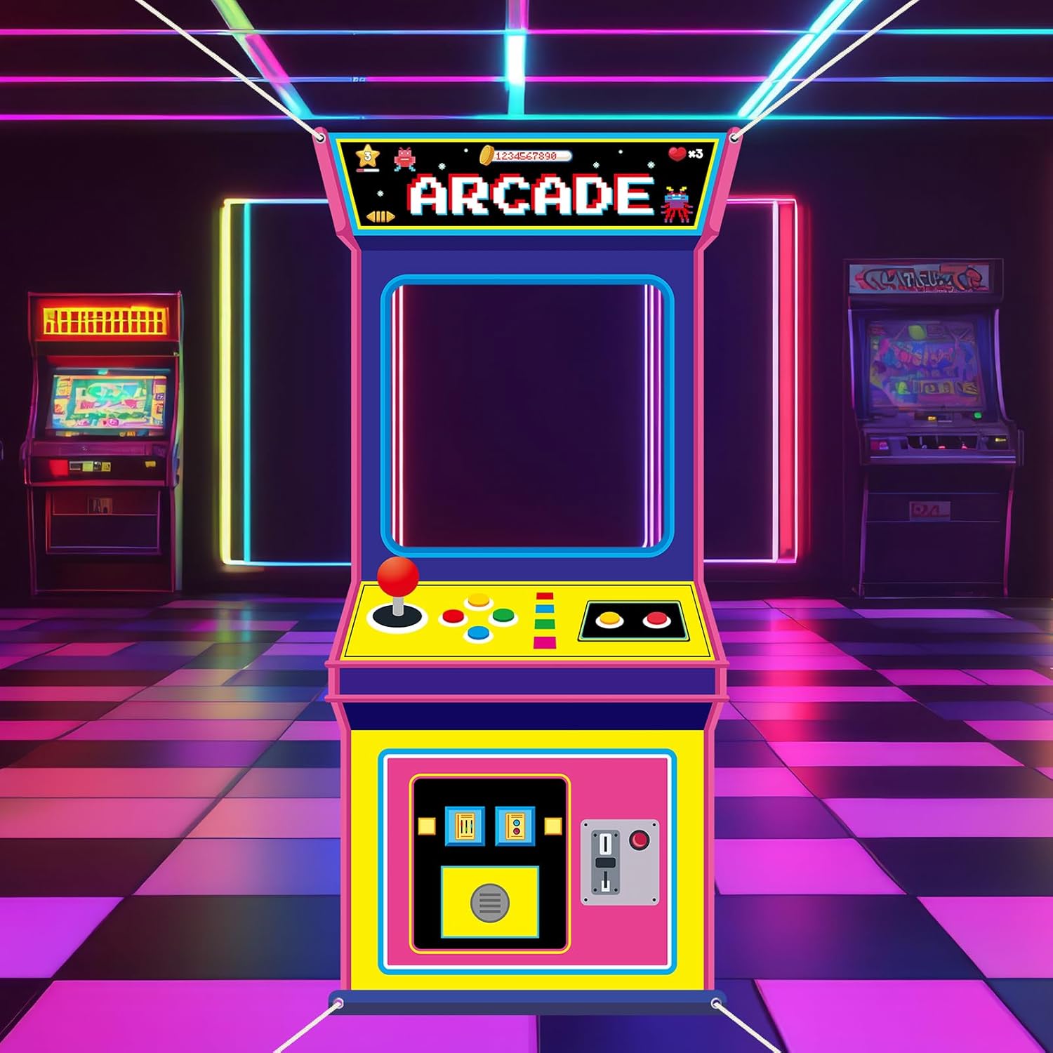 Fabric Arcade Game Photo Backg - Background Retro Gaming ulasan dan harga