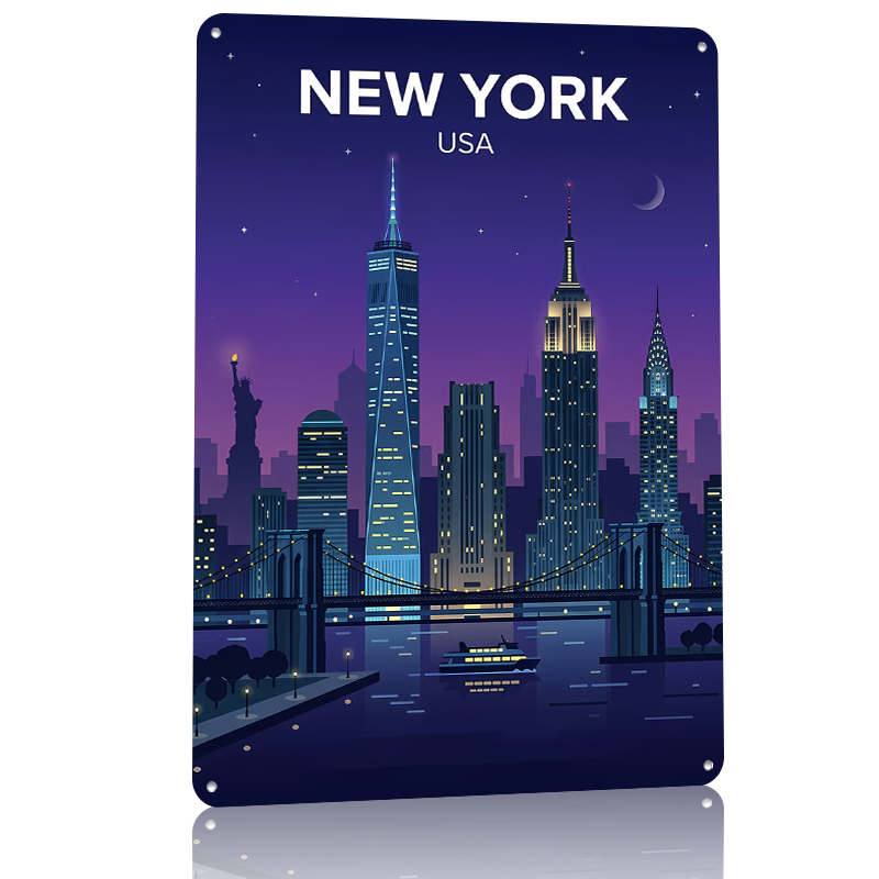 New York City Skyline At Night - Retro Gaming York ulasan dan harga