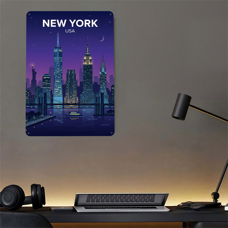 New York City Skyline At Night - Retro Gaming York ulasan dan harga