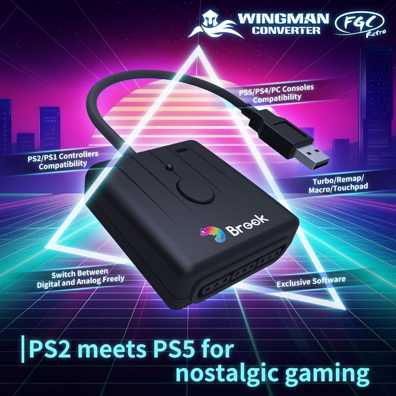 Brook Wingman FGC Retro PS 1/P - Retro Gaming Stick ulasan dan harga
