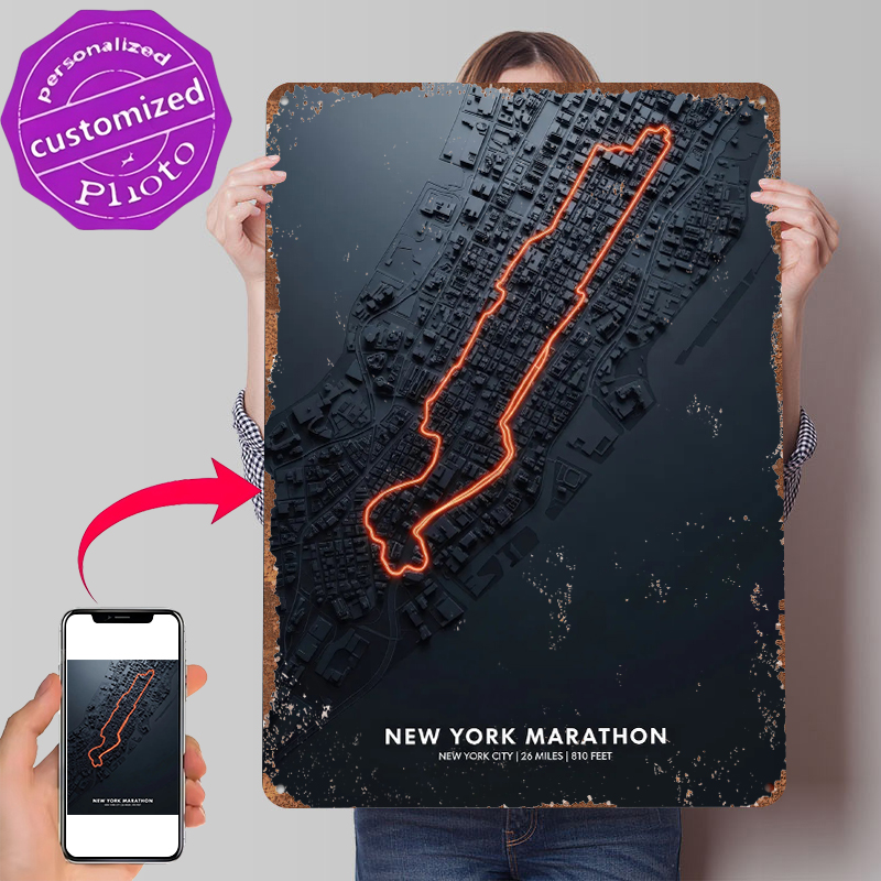 New York Marathon Map Tin Post - Retro Gaming York ulasan dan harga