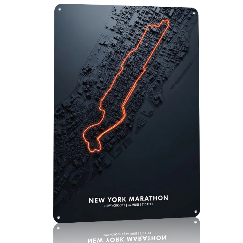 New York Marathon Map Tin Post - Retro Gaming York ulasan dan harga