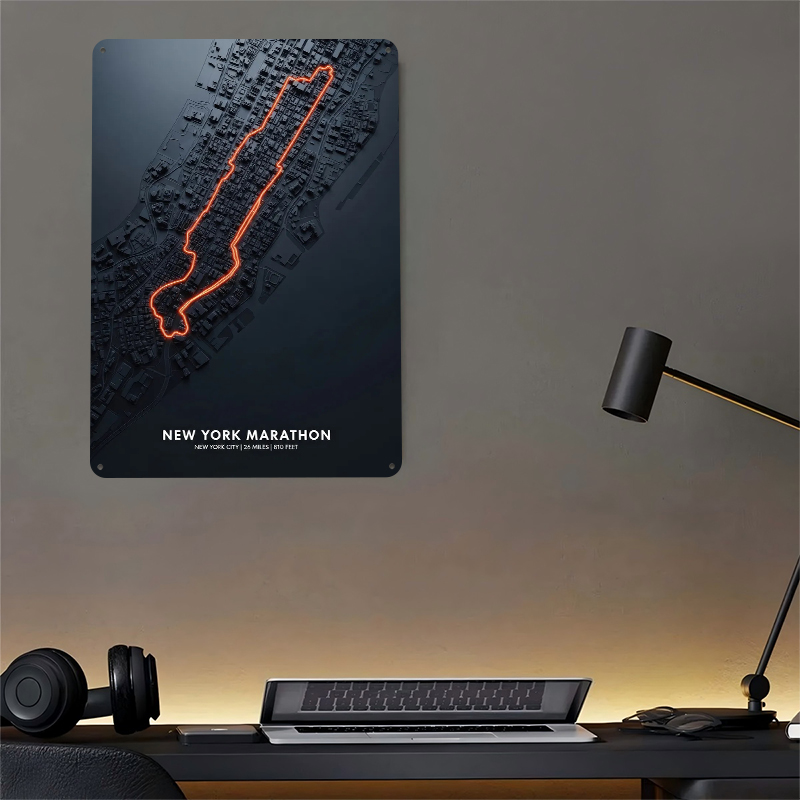 New York Marathon Map Tin Post - Retro Gaming York ulasan dan harga