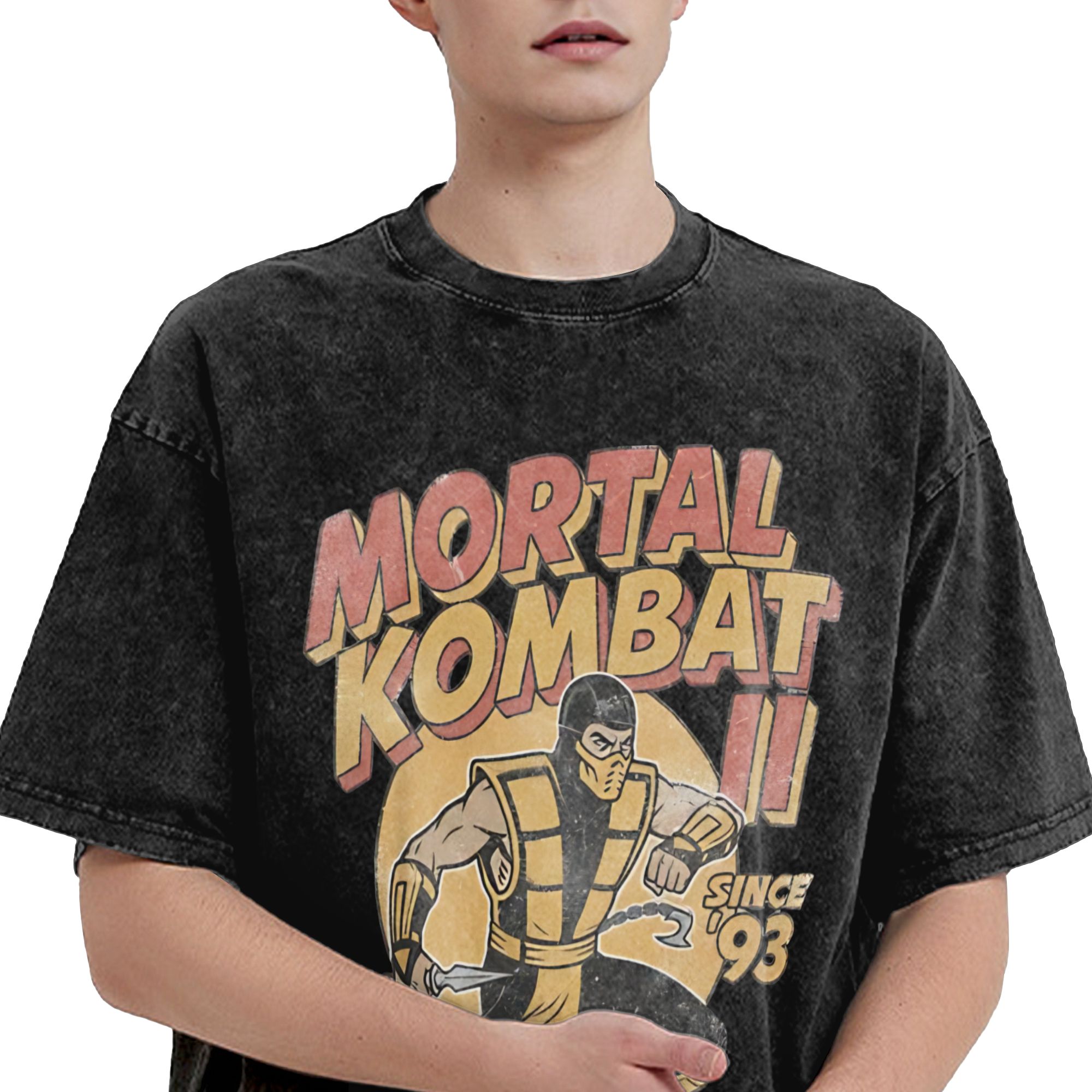 Washed T Shirt Mortal Kombat I - Retro Gaming Icons ulasan dan harga