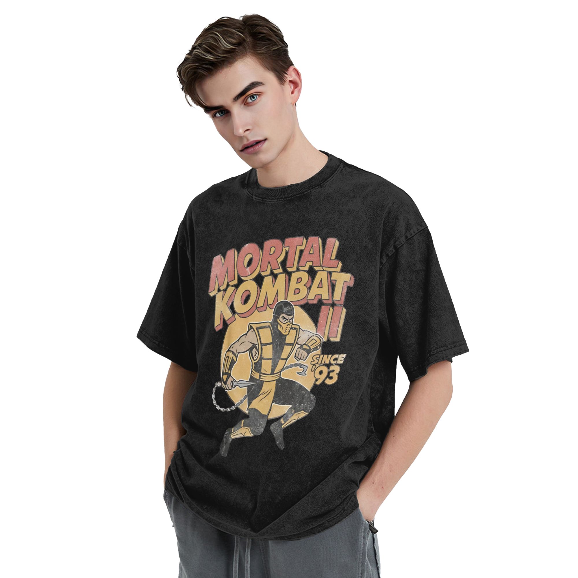 Washed T Shirt Mortal Kombat I - Retro Gaming Icons ulasan dan harga