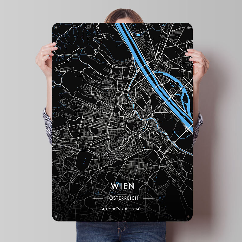 Vienna Night Map Printed Poste - Retro Gaming Vienna ulasan dan harga