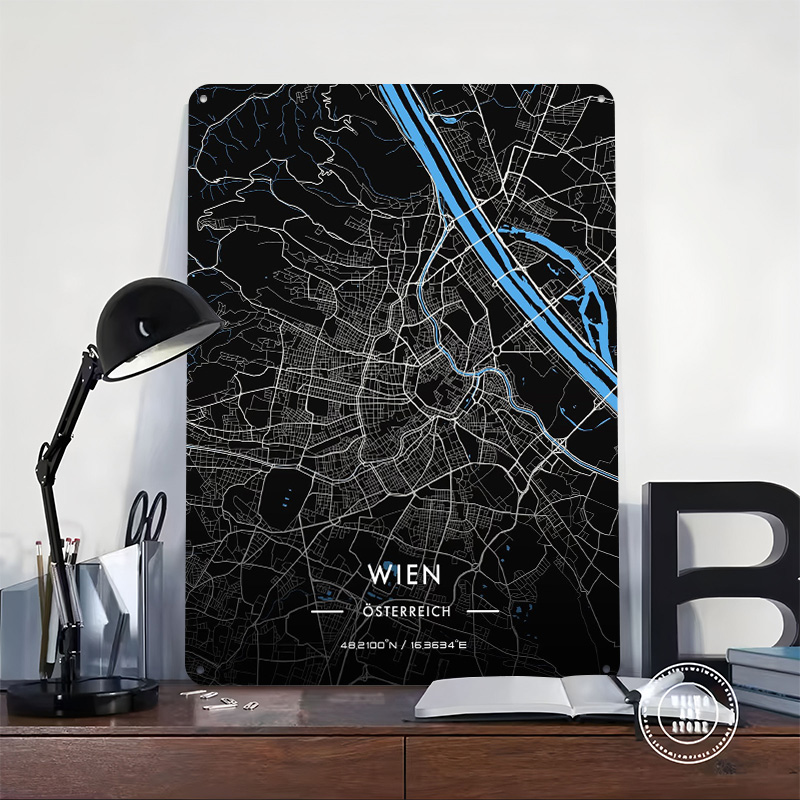 Vienna Night Map Printed Poste - Retro Gaming Vienna ulasan dan harga