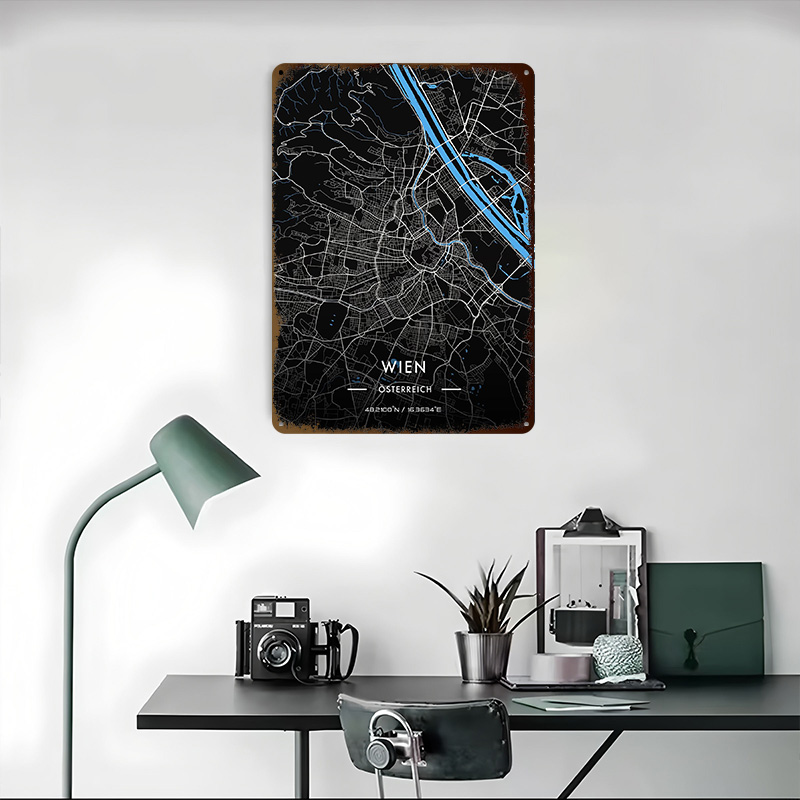 Vienna Night Map Printed Poste - Retro Gaming Vienna ulasan dan harga