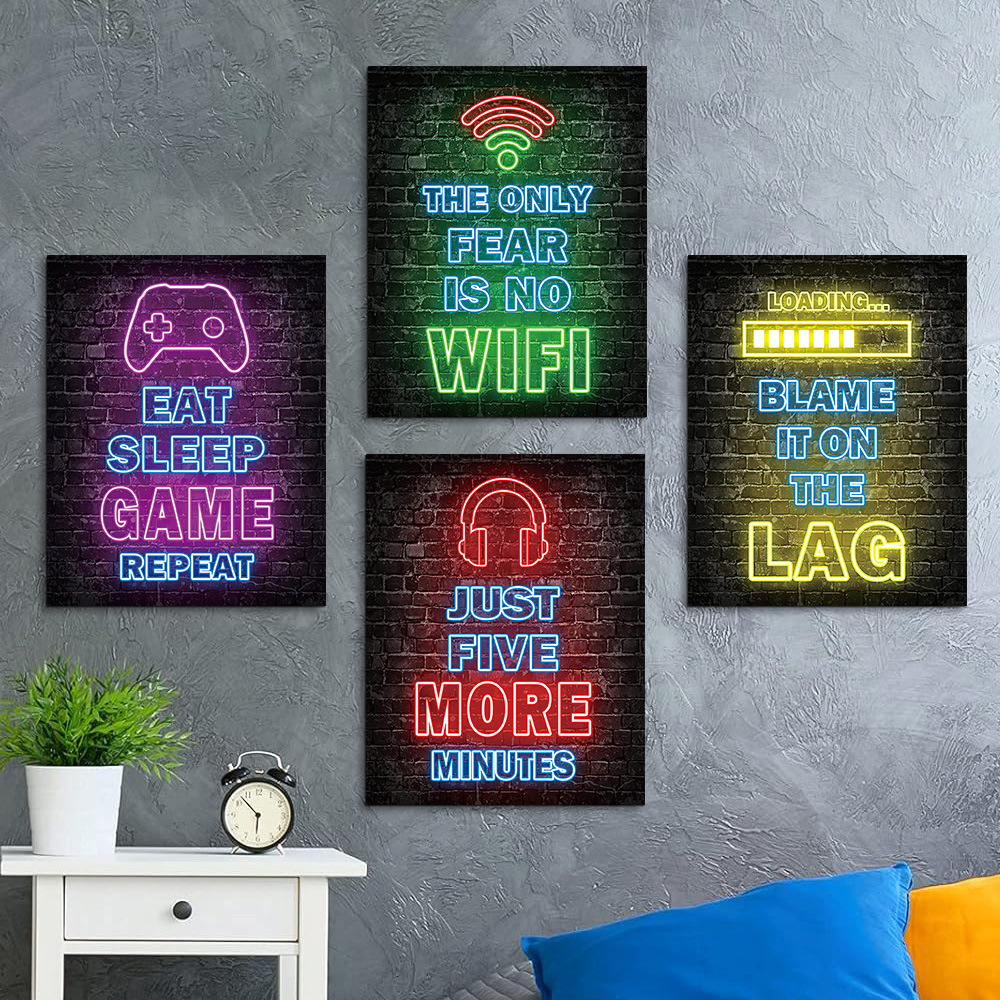  Style Wall Mural Sticker Abst - Background Retro Gaming ulasan dan harga