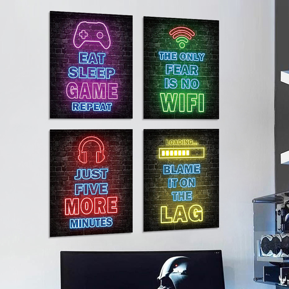  Style Wall Mural Sticker Abst - Background Retro Gaming ulasan dan harga