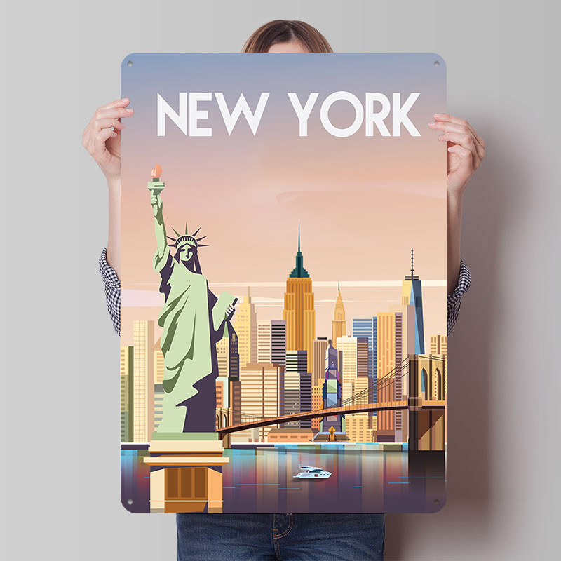 New York Metal Poster Custom W - Retro Gaming York ulasan dan harga
