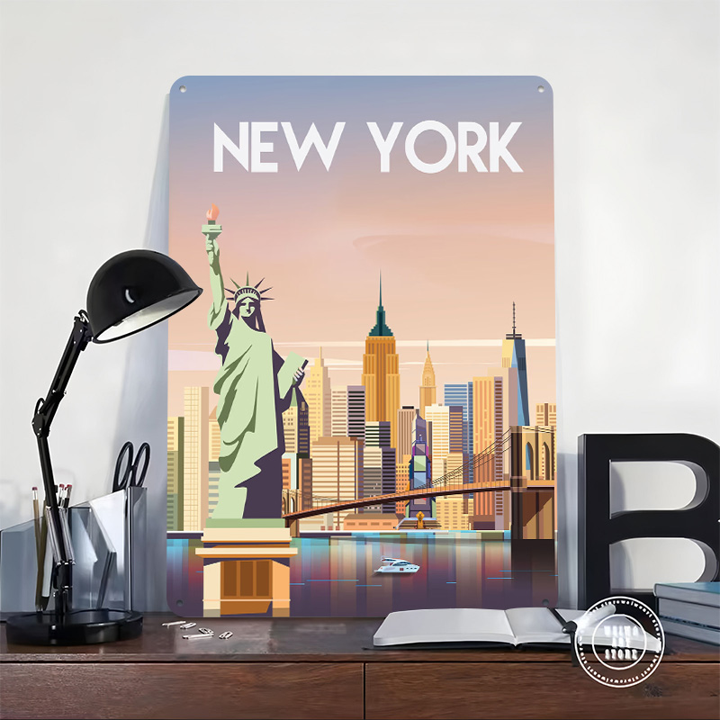 New York Metal Poster Custom W - Retro Gaming York ulasan dan harga