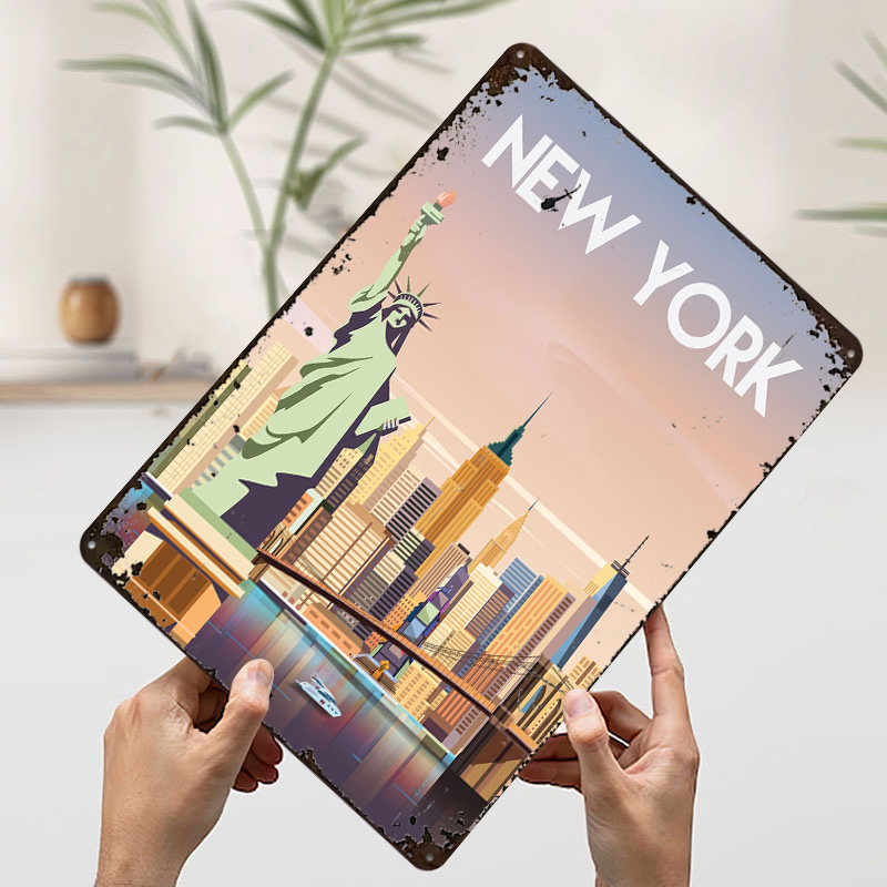 New York Metal Poster Custom W - Retro Gaming York ulasan dan harga