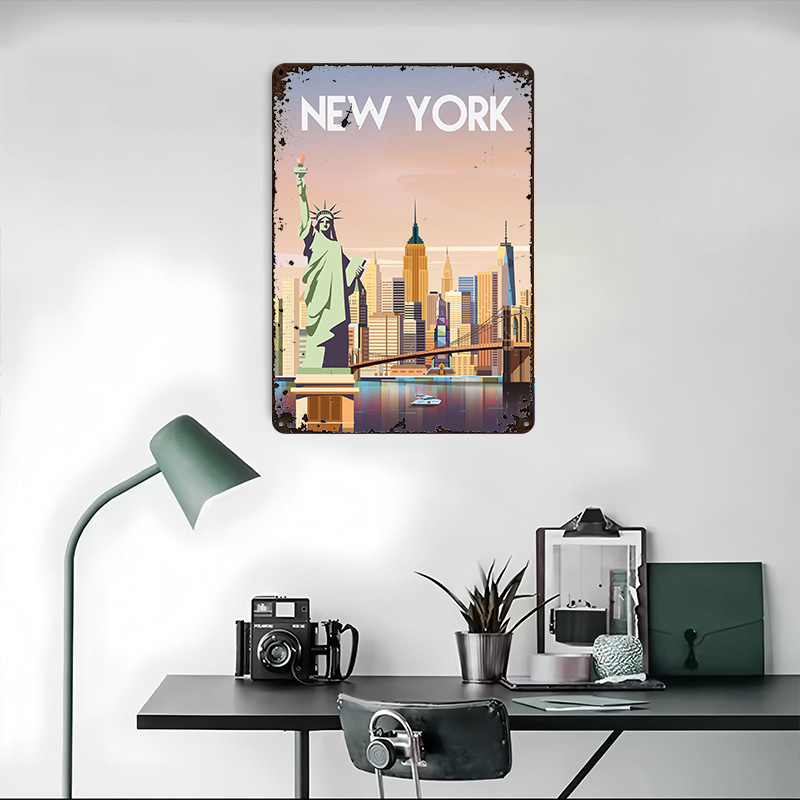 New York Metal Poster Custom W - Retro Gaming York ulasan dan harga