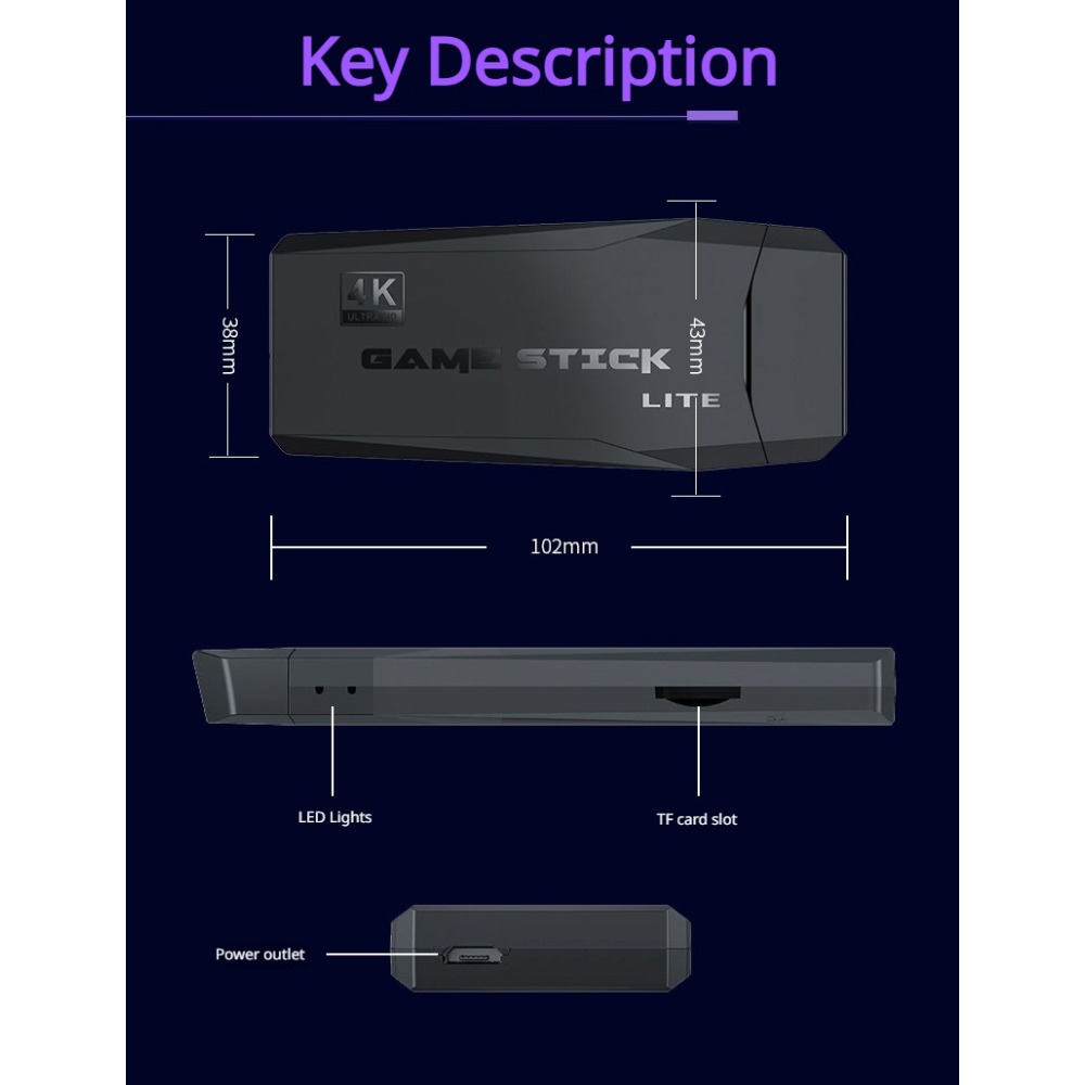 Portable 4K Retro Game Stick C - Retro Gaming Stick ulasan dan harga