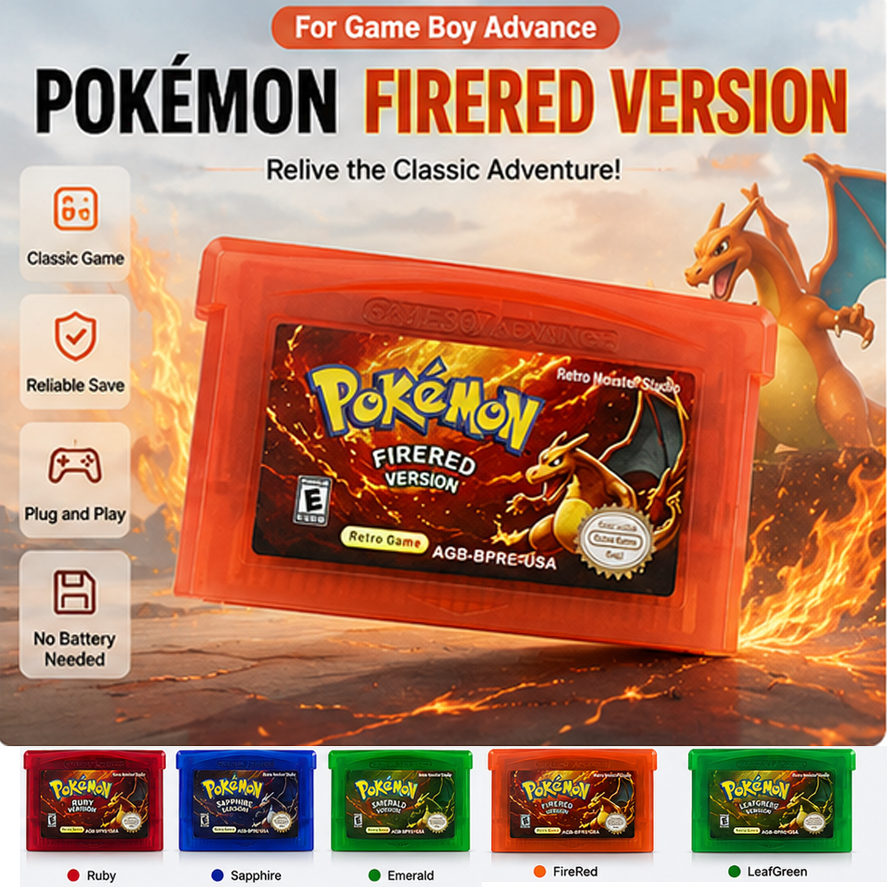 Classic Pixel RPG Cartridge Fo - Retro Gaming Pokemon ulasan dan harga
