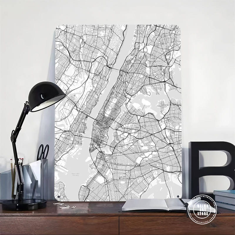 New York City Map Printing Pos - Retro Gaming York ulasan dan harga