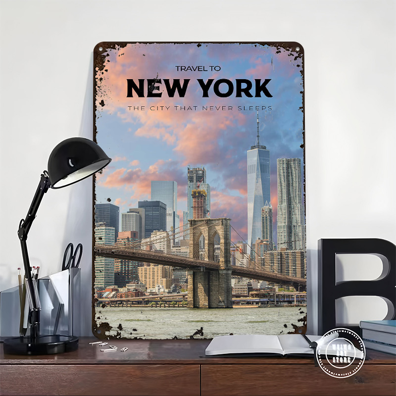 New York Travel Print Poster C - Retro Gaming York ulasan dan harga