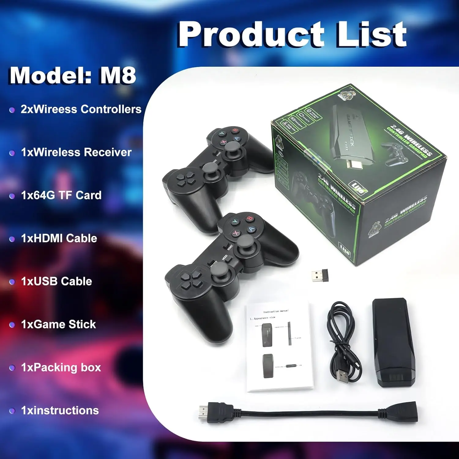 M8 Retro Gaming Stick with 9 S - Retro Gaming Stick ulasan dan harga