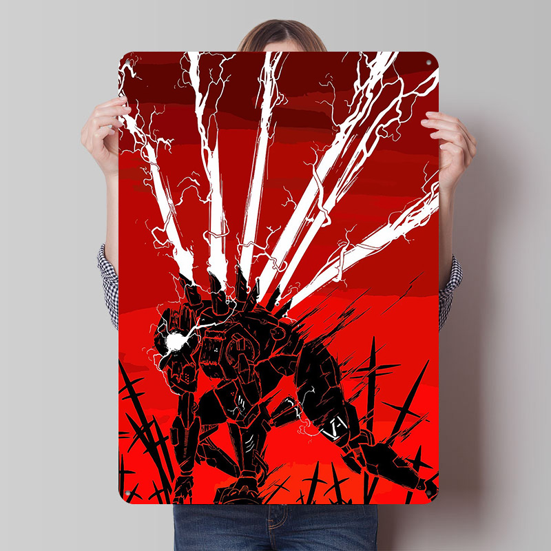 Mech With Lightning on Red Bac - Background Retro Gaming ulasan dan harga