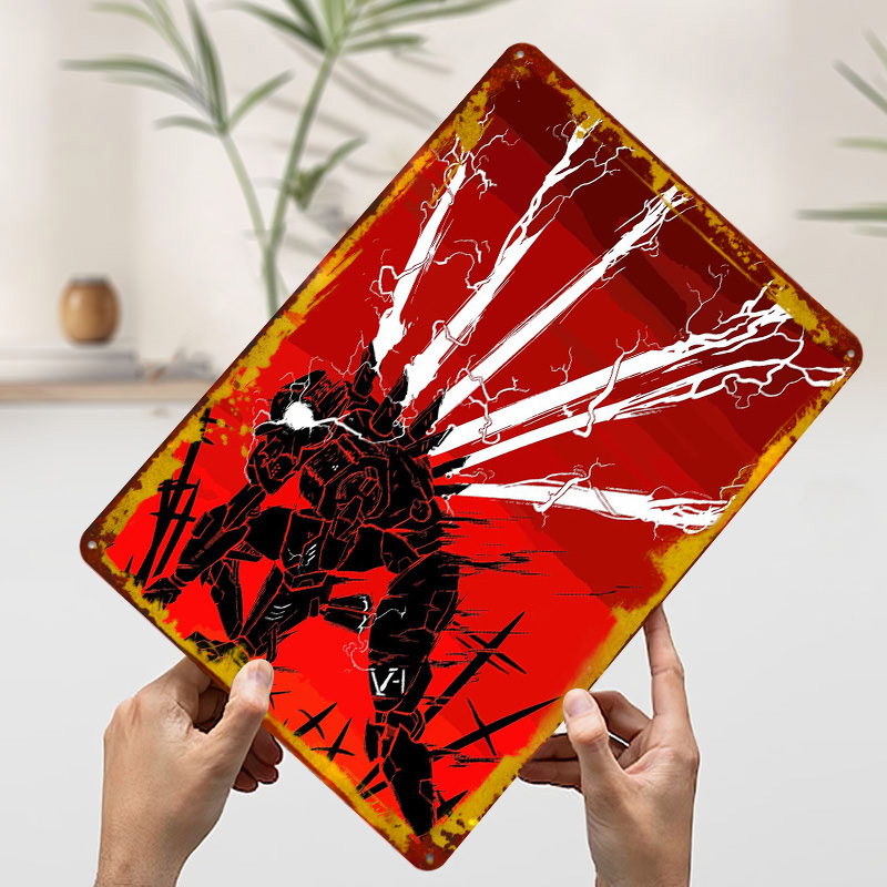 Mech With Lightning on Red Bac - Background Retro Gaming ulasan dan harga