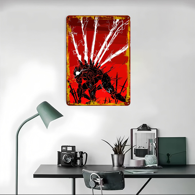 Mech With Lightning on Red Bac - Background Retro Gaming ulasan dan harga