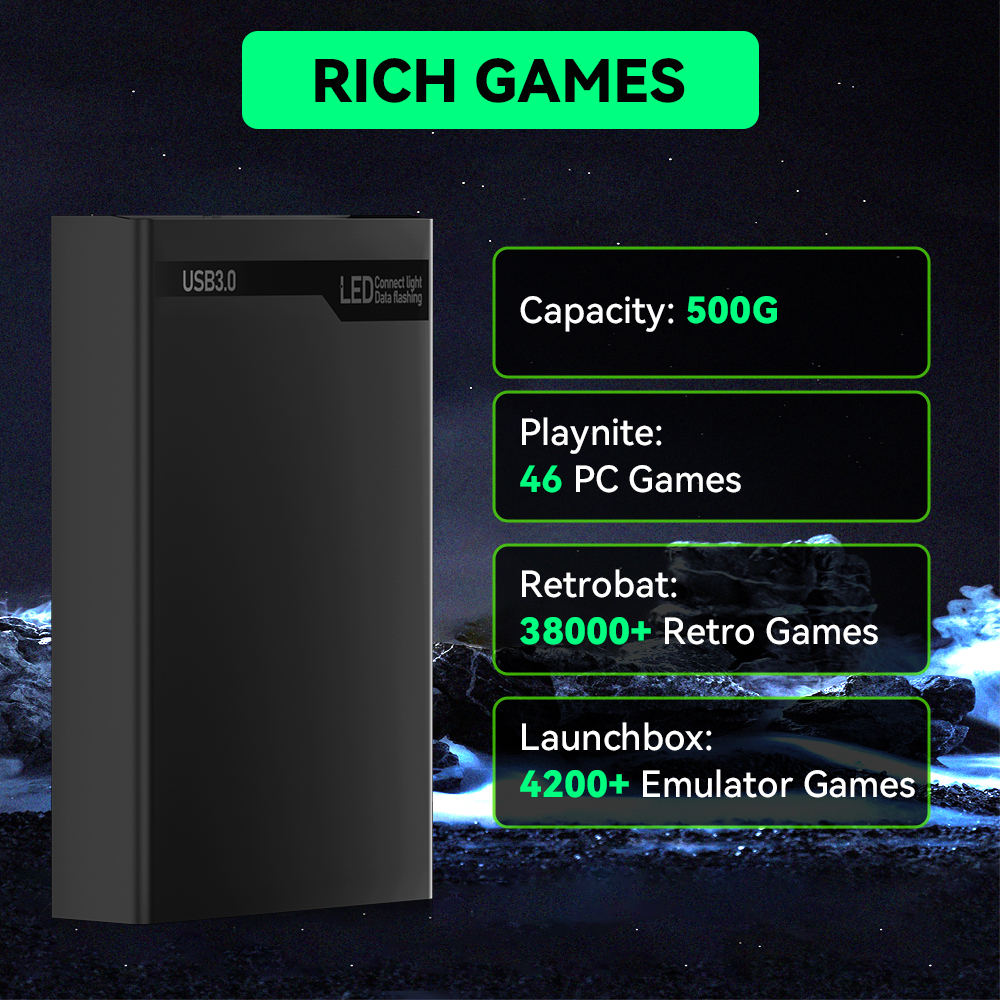 MIX500G Game Hard Drive With 3 - Retro Gaming Best Console ulasan dan harga