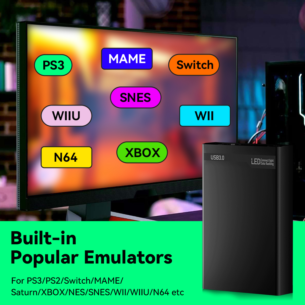 MIX500G Game Hard Drive With 3 - Retro Gaming Best Console ulasan dan harga
