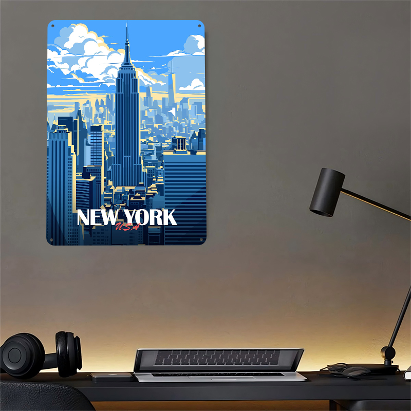 New York City Skyline Metal Po - Retro Gaming York ulasan dan harga