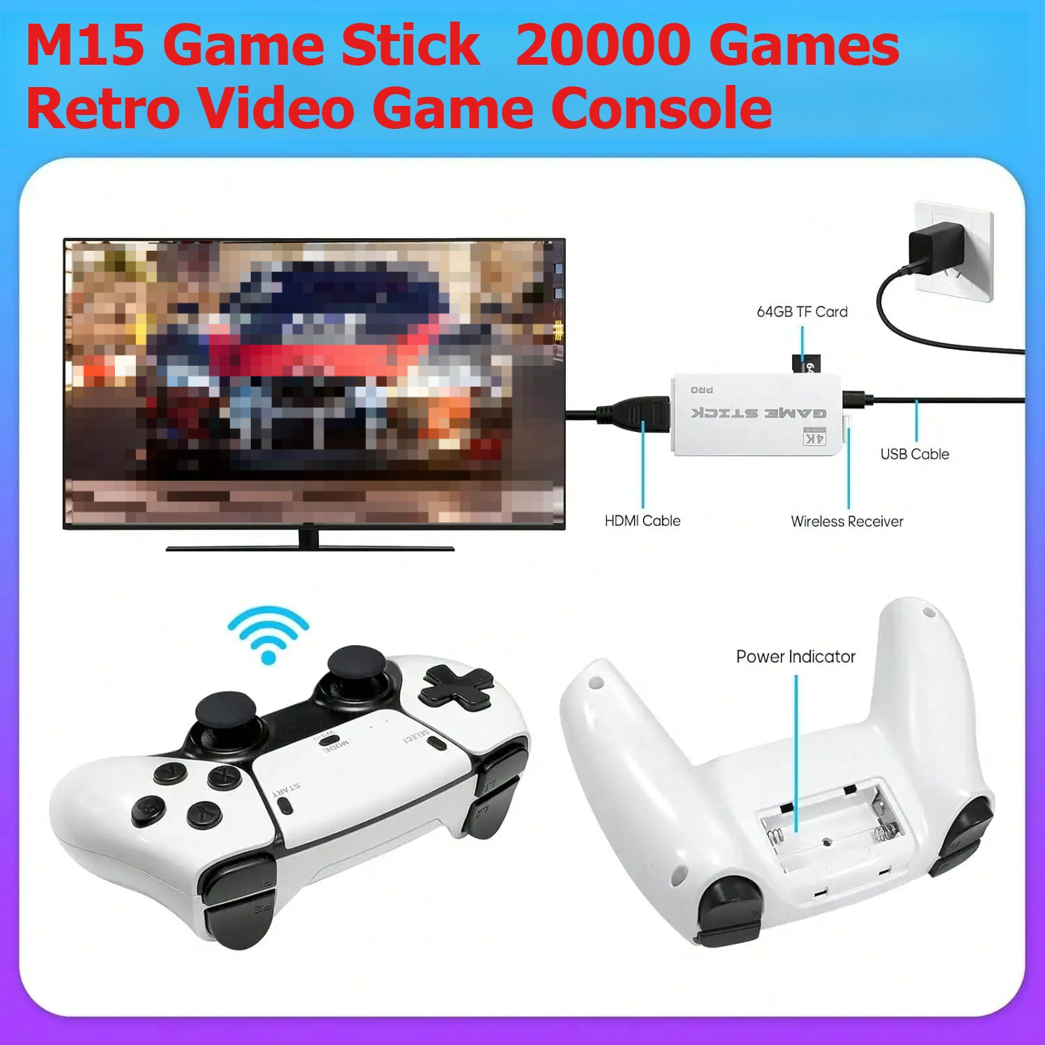M15 Retro Video Game Console 2 - Retro Gaming Stick ulasan dan harga